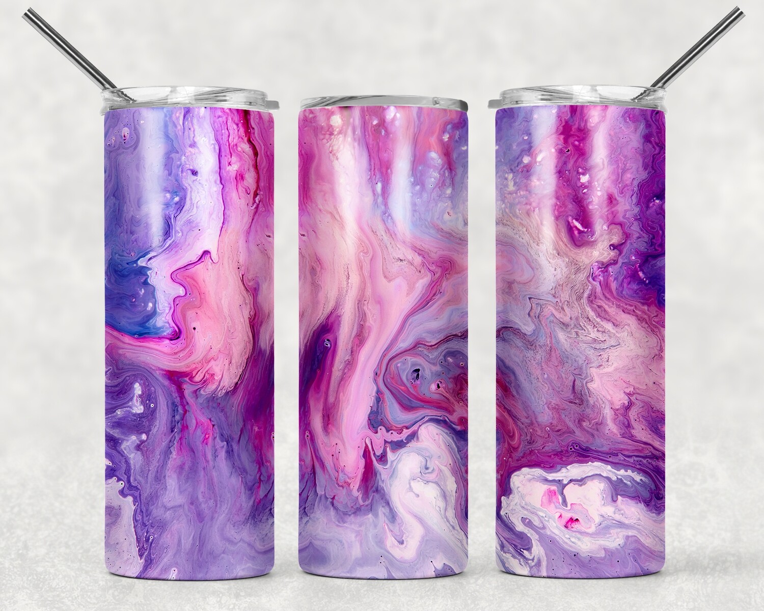 Bright Purple and Pink Abstract Tumbler