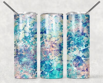 Light Blue Pink Marble Abstract Tumbler