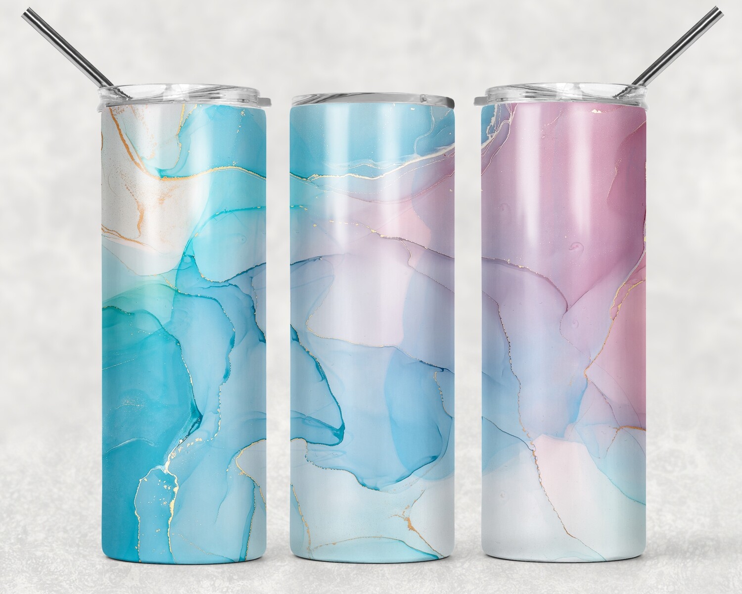 Blue Purple and Pink Abstract Tumbler