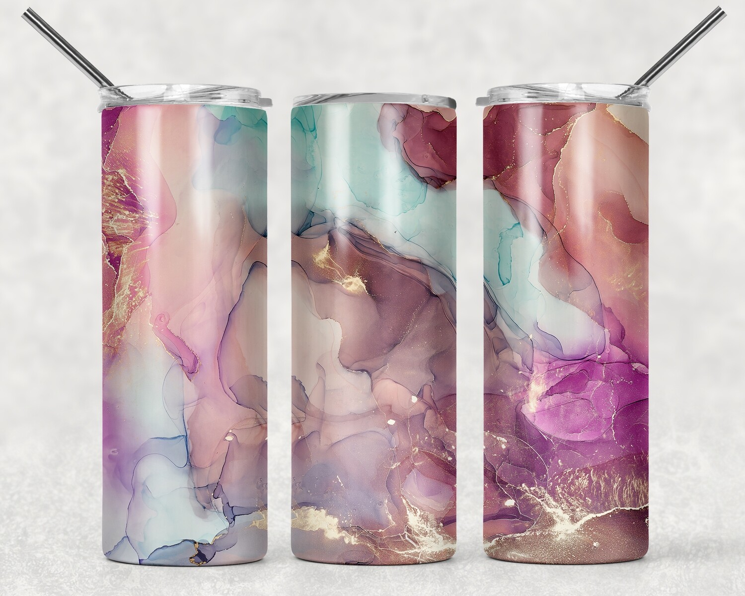 Green Purple and Pink Abstract Tumbler