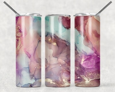 Green Purple and Pink Abstract Tumbler