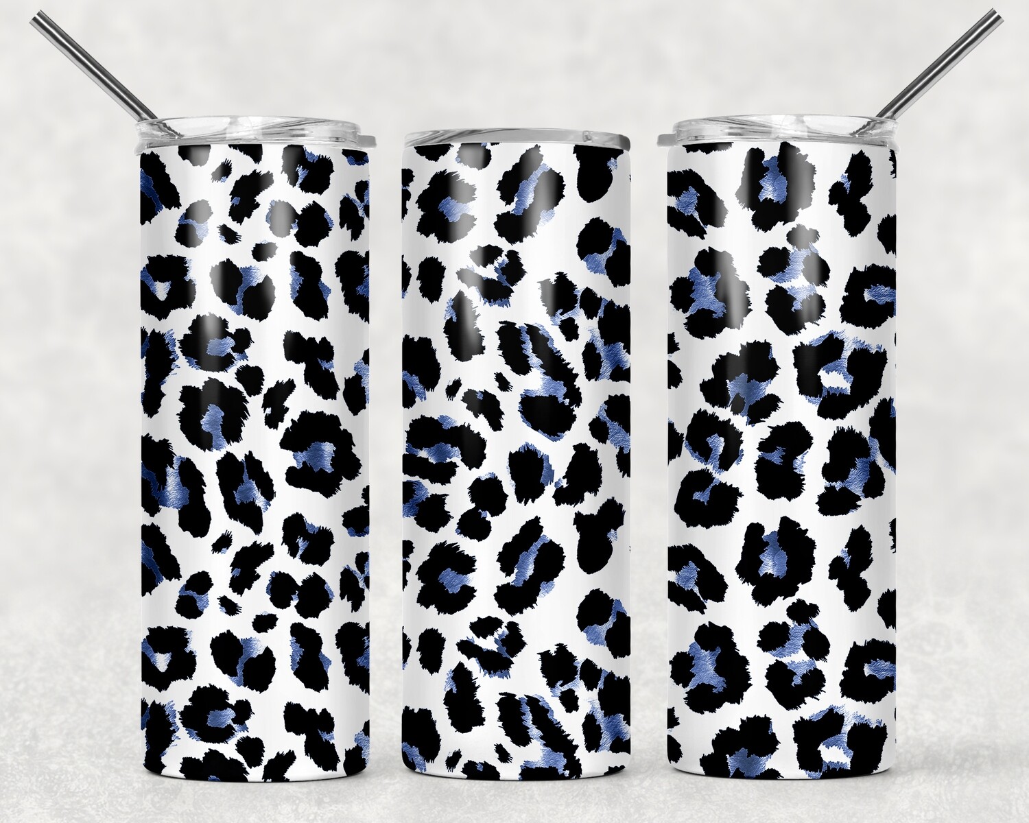 Blue Cheetah Print Leopard Print Tumbler