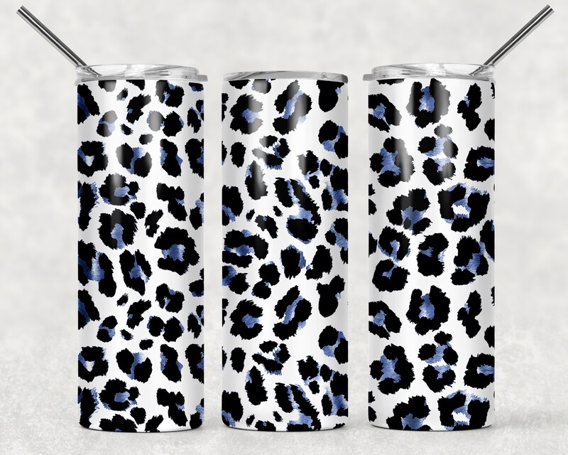 Blue Cheetah Print Leopard Print Tumbler