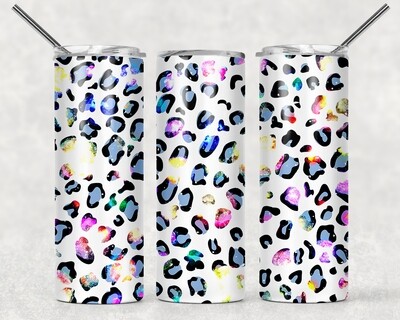 Bright Purple Pink Aqua Cheetah Print Leopard Print Tumbler