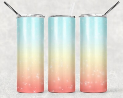 Green Red Ombre Glitter Tumbler