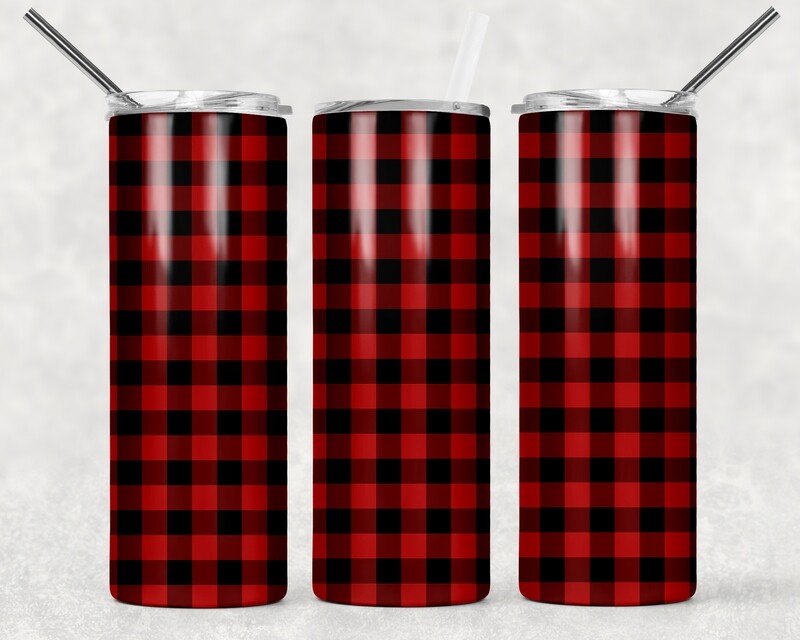Red Buffalo Plaid Tumbler