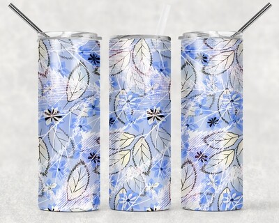 Gray Purple Floral Tumbler