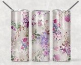 Gray Purple Floral Tumbler