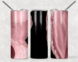 Pink Black Agate Galaxy Tumbler With Your Text