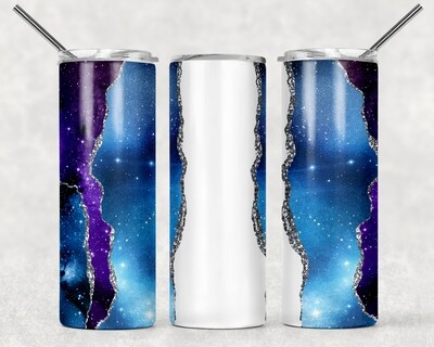 Blue and Purple Agate Galaxy Tumbler With Your text