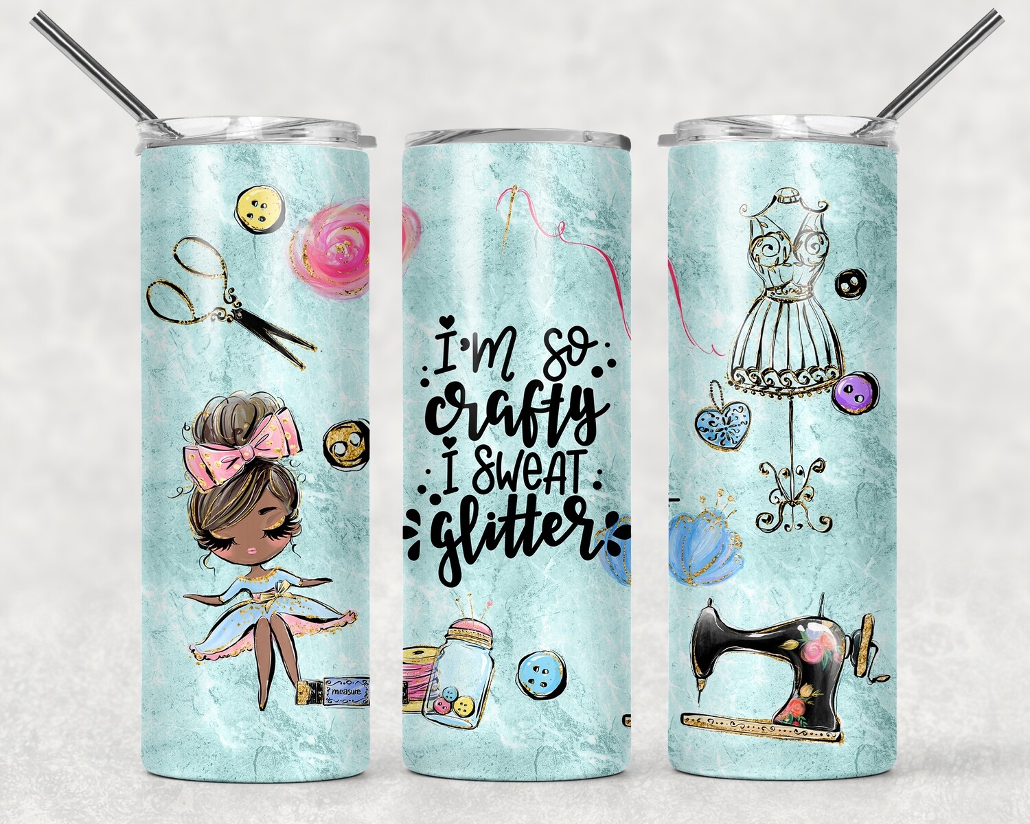 Funny Craft I Sweat Glitter Woman Tumbler