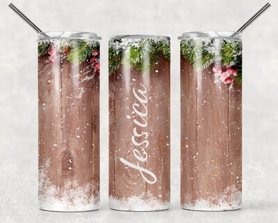Christmas Background Tumbler With Your Text