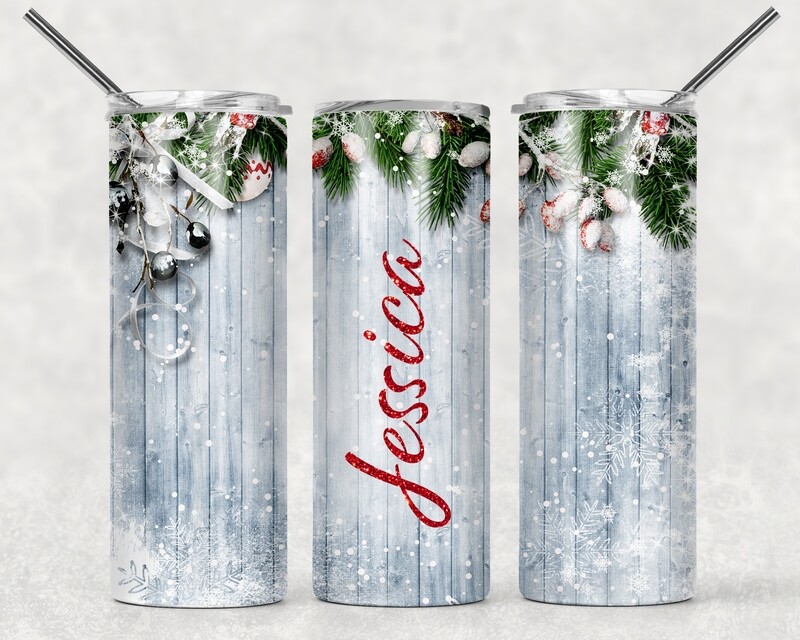 Christmas Background Tumbler With Your Text