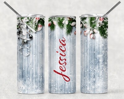 Christmas Background Tumbler With Your Text
