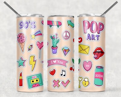 80&#39;s 90&#39;s Pop Culture Tumbler