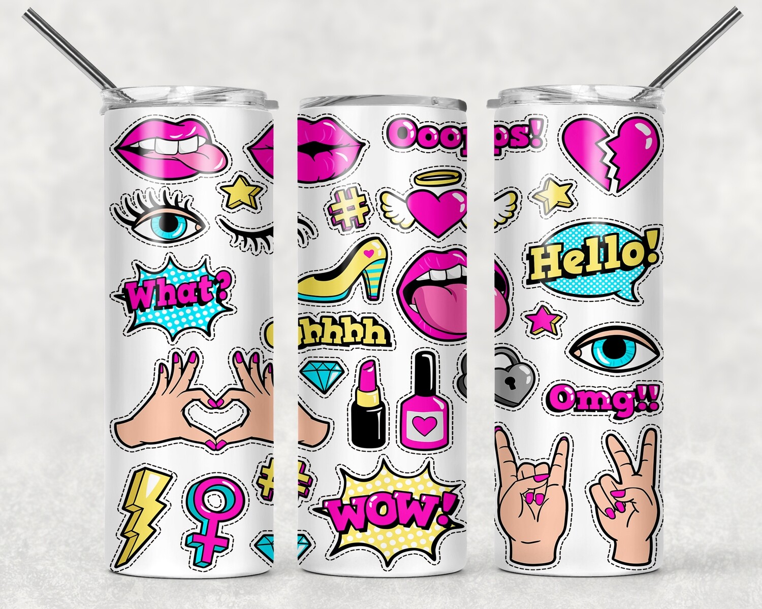 Pop Culture 90s Pattern Tumbler