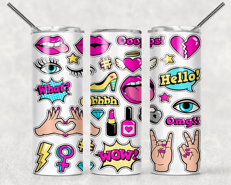 Pop Culture 90s Pattern Tumbler