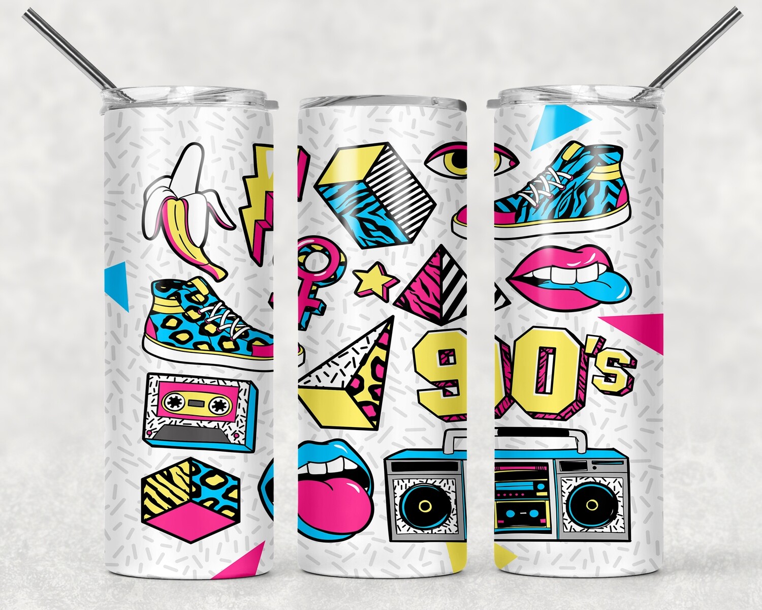 Pop Culture 90s Pattern Tumbler