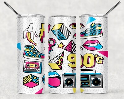 Pop Culture 90s Pattern Tumbler