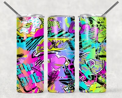 Graffiti 80&#39;s 90&#39;s Pop Culture Comic Tumbler