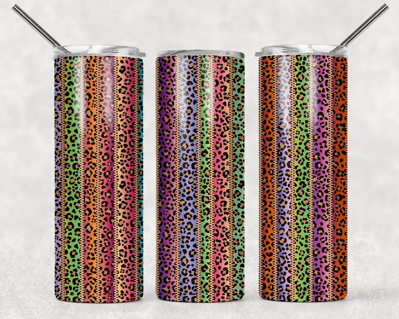Bright Serape Cheetah Print Leopard Print Tumbler