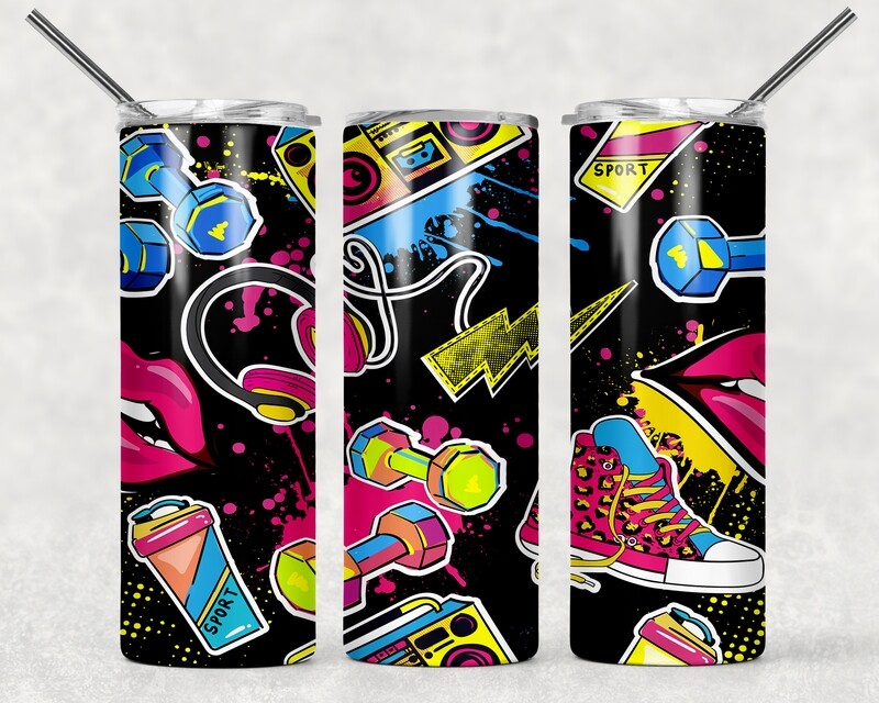 Dance Music 80&#39;s 90&#39;s Pop Culture Comic Tumbler