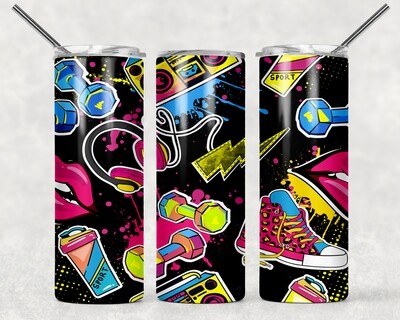 Dance Music 80&#39;s 90&#39;s Pop Culture Comic Tumbler