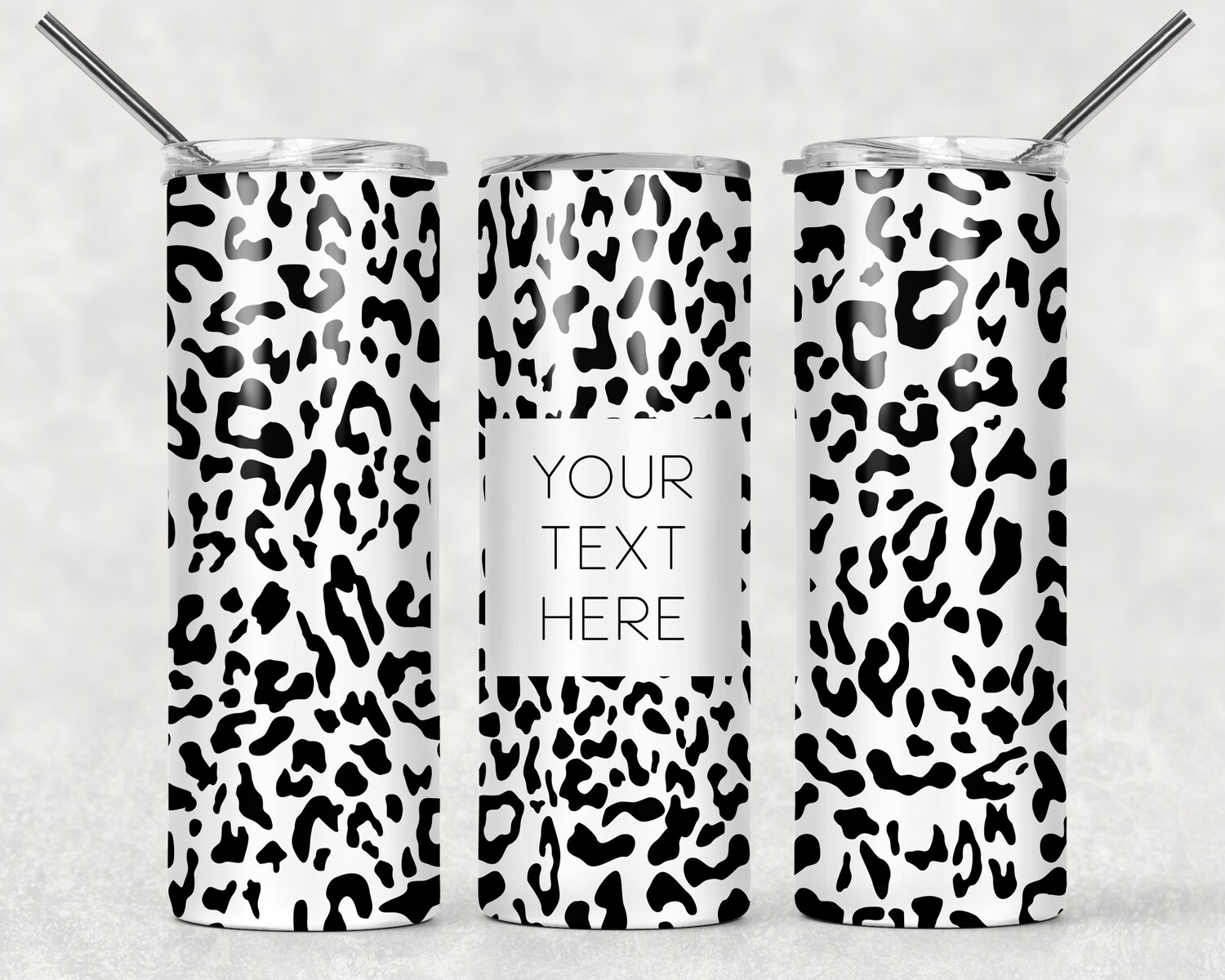Cheetah Print Tumbler With Your Text
