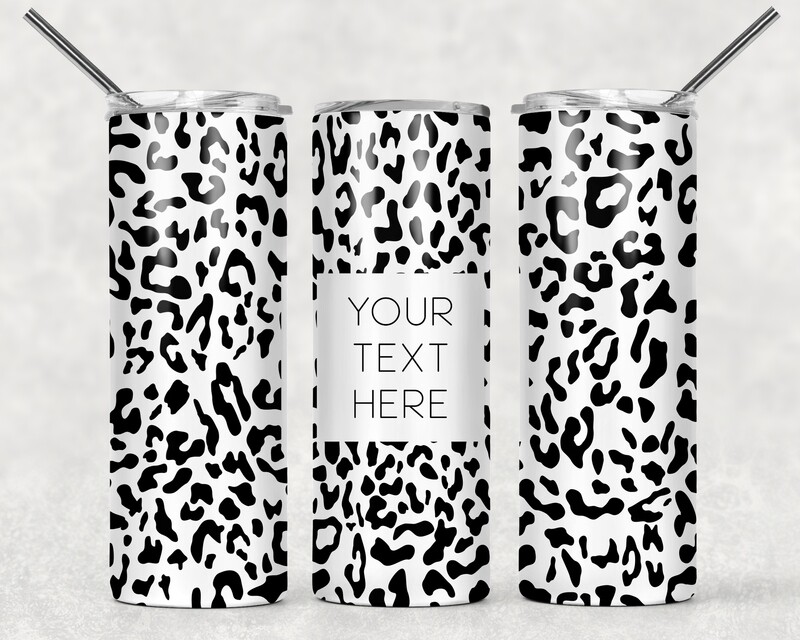 Cheetah Print Tumbler With Your Text