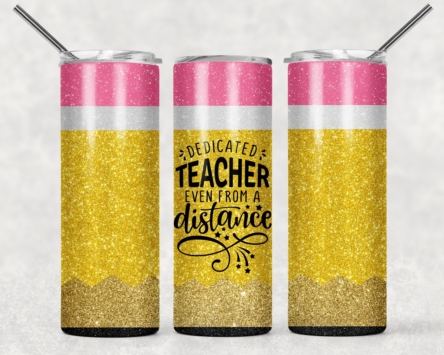 Pencil Dedicated Teacher Distance Learning Tumbler