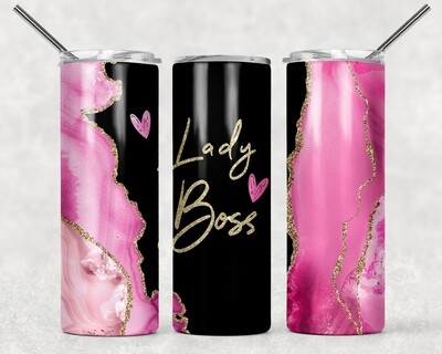 Lady Boss Tumbler Pink Agate Galaxy
