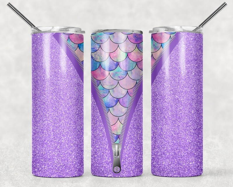 Mermaid Purple Glitter Tumbler