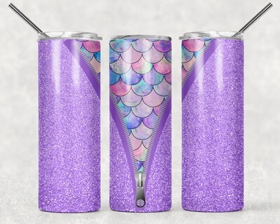 Mermaid Purple Glitter Tumbler