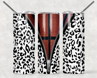 Basketball Mom Cheetah Print Zipper Tumbler