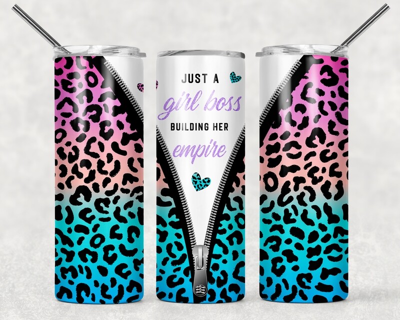 Just a Girl Boss Building Her Empire Zip Cheetah Tumbler