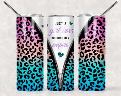 Just a Girl Boss Building Her Empire Zip Cheetah Tumbler