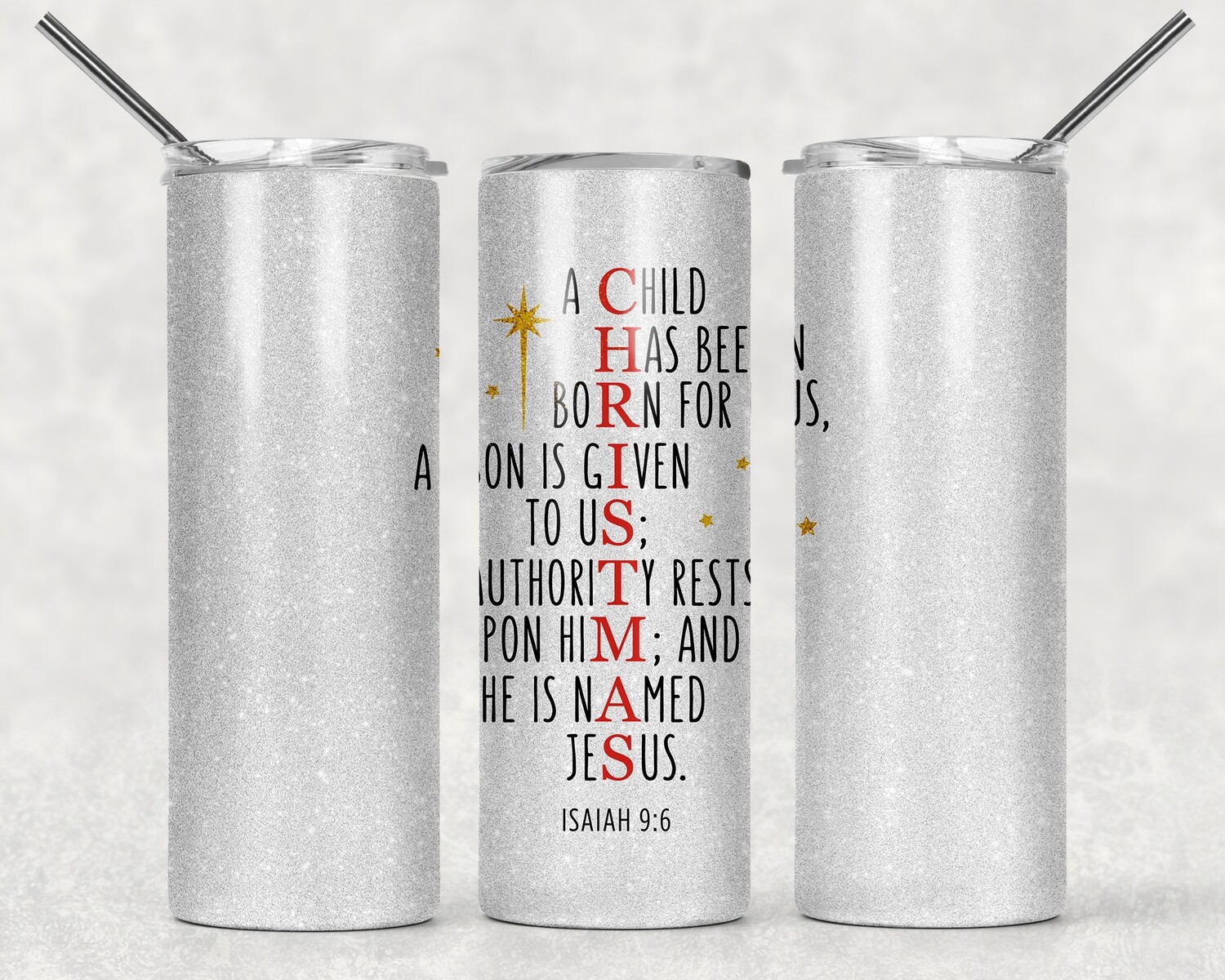 Christmas Bible Quote Christmas A Child Has Been Born Tumbler