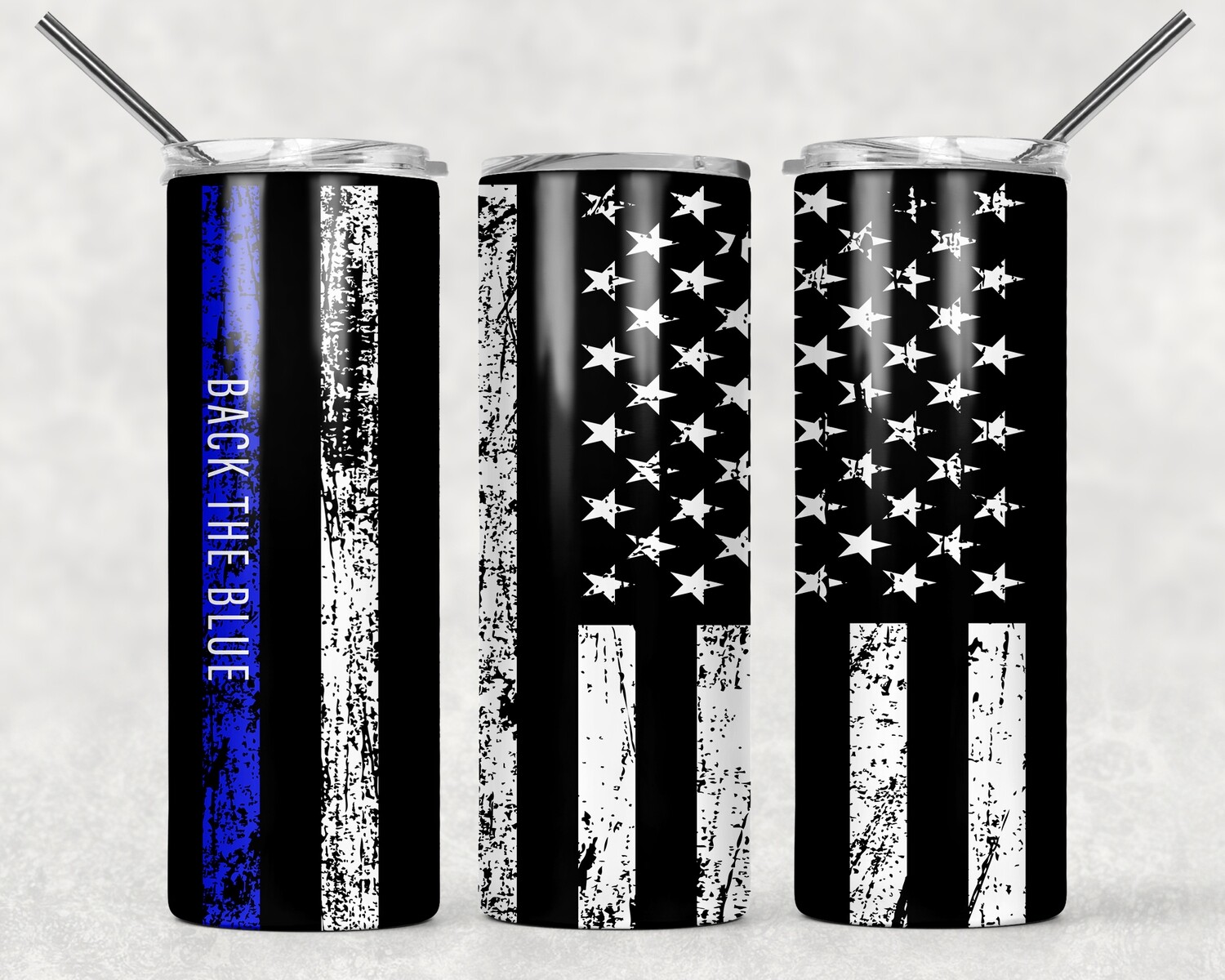 Back The Blue Police Officer USA Tumbler