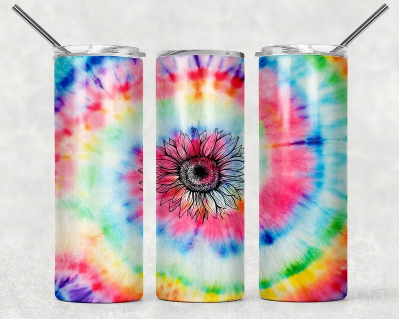 Tie Dye Sunflower Tumbler