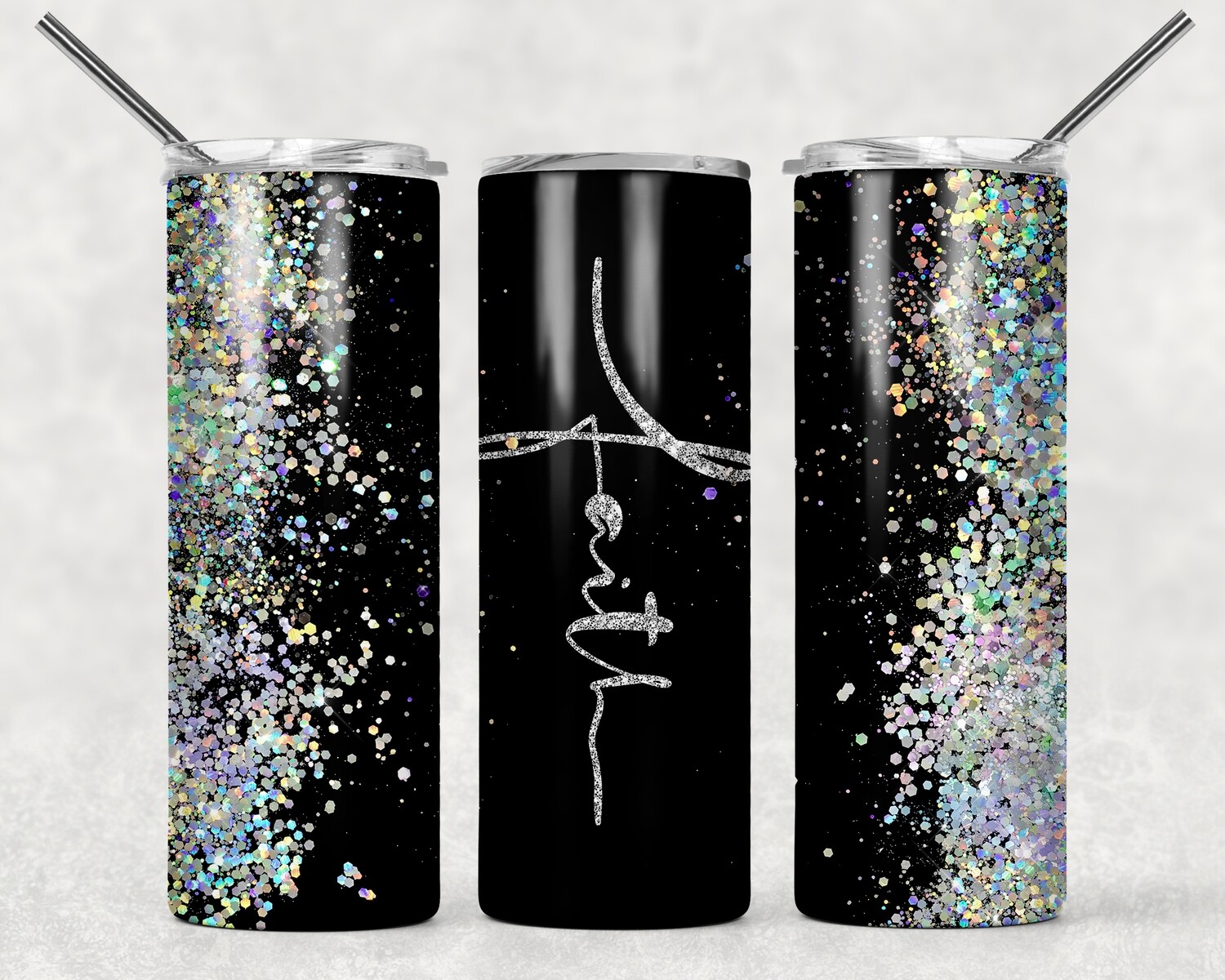 Faith Jesus Glitter Tumbler