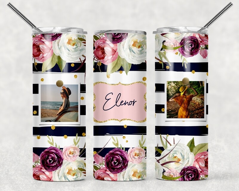 Photo Polaroid Sunflower Tumbler With Your Text