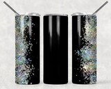 Black Confetti Glitter Pastel Tumbler With Your Text