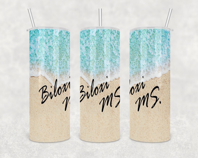 Biloxi MS. Beach Sand Ocean Tumbler