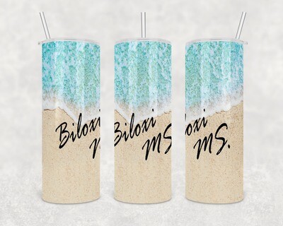 Biloxi MS. Beach Sand Ocean Tumbler
