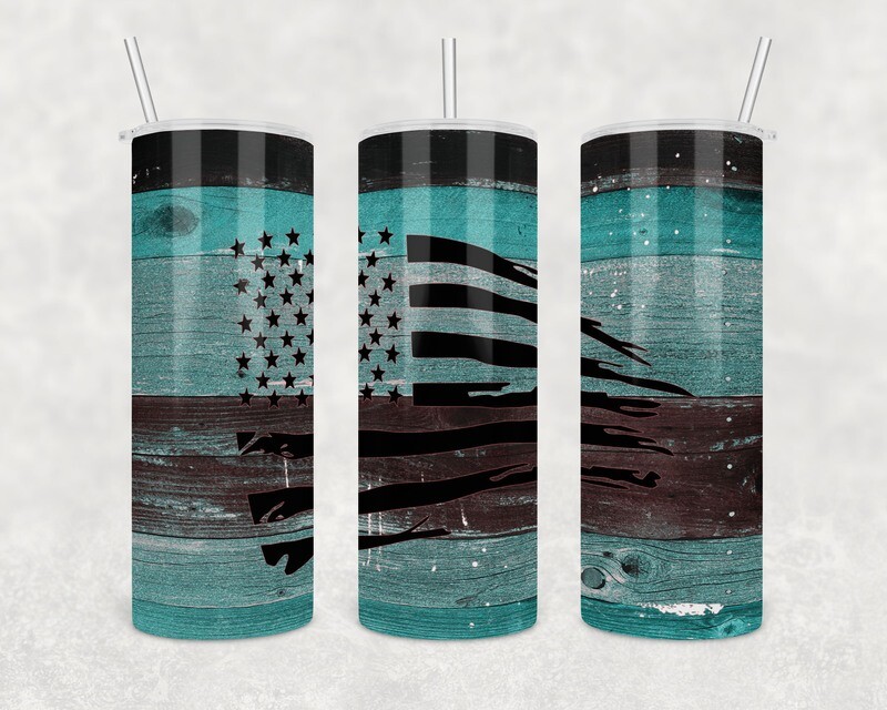 Distressed American Flag Tumbler