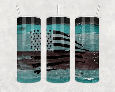 Distressed American Flag Tumbler