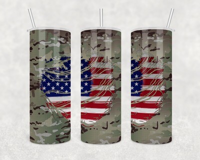 Camo Army USA Tumbler With Your Text