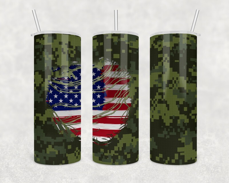 Camo Tropic USA Tumbler With Your Text