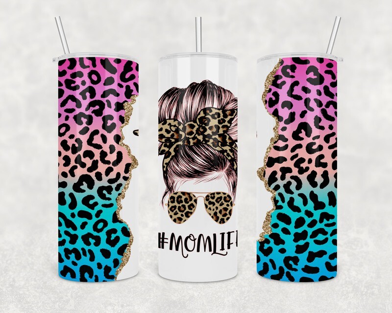 #Mom Life Cheetah Tumbler