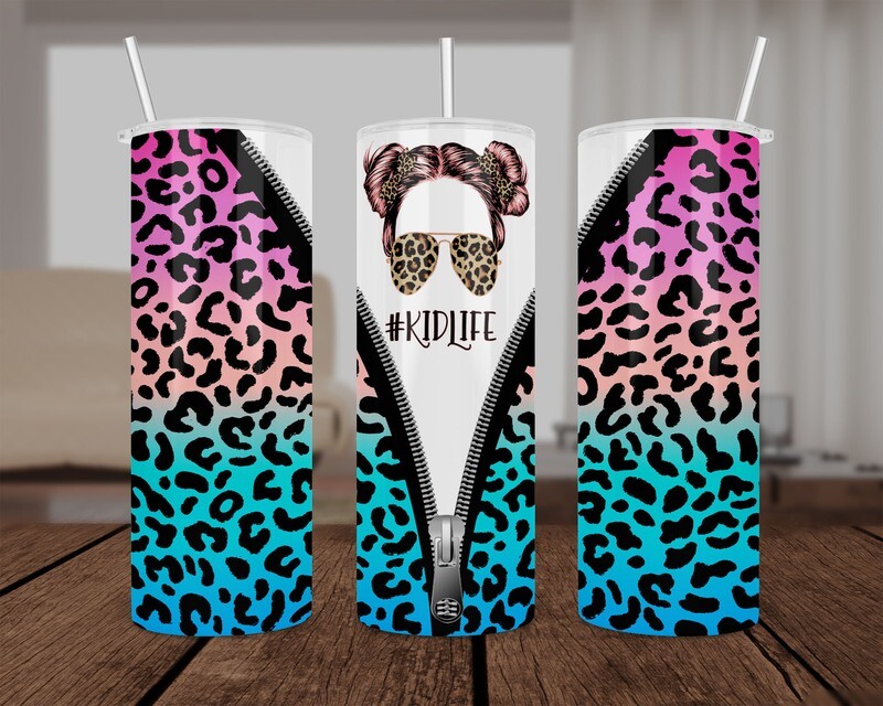#Kid Life Zipper Cheetah Tumbler